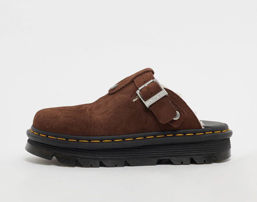 Dr. Martens Zeb Zag Mule WL dark brown bronx suede Slides & Sandalen in bruin formaten: 36