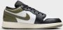 Jordan Air 1 Low Junior Black Medium Olive White Black Medium Olive White - Thumbnail 3