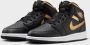 Jordan Air 1 Mid Junior Black White Metallic Gold Black White Metallic Gold - Thumbnail 11