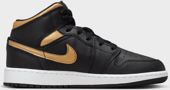 Jordan Air 1 Mid (GS) in zwart formaten: 36