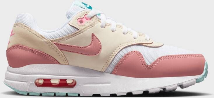 Nike Air Max 1 (gs) Max Schoenen white red stardust guava ice pink spell maat: 36 beschikbare maaten:36