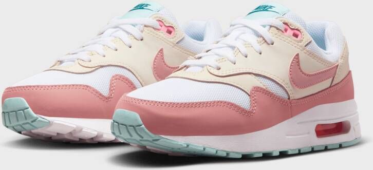 Nike Air Max 1 (gs) Max Schoenen white red stardust guava ice pink spell maat: 36 beschikbare maaten:36