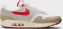 Nike Herenschoenen Air Max 1 White Cream II Limestone University Red- Heren White Cream II Limestone University Red - Thumbnail 4