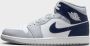 Jordan Herenschoenen Air 1 Mid White Wolf Grey Midnight Navy- Heren White Wolf Grey Midnight Navy - Thumbnail 2