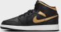 Jordan Air 1 Mid Junior Black White Metallic Gold Black White Metallic Gold - Thumbnail 8