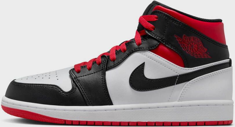 Jordan Air 1 Mid Basketball Schoenen white gym red black maat: 42.5 beschikbare maaten:42.5 44.5 45