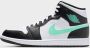 Jordan Air 1 Mid Heren White Black Green Glow- Heren White Black Green Glow - Thumbnail 9