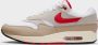 Nike Herenschoenen Air Max 1 White Cream II Limestone University Red- Heren White Cream II Limestone University Red - Thumbnail 2