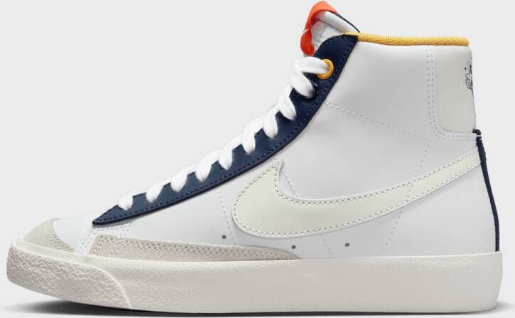 Nike Blazer Mid '77 Bg (gs) Basketball Schoenen white polar midnight navy safety orange maat: 37.5 beschikbare maaten:36.5 37.5 38.5