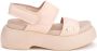 AGL Beige Puffy Platte Sandalen Beige Dames - Thumbnail 2