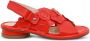 AGL Rode Leren Platte Sandalen Vrouwen Red Dames - Thumbnail 2