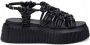 AGL Zwarte Flatform Sandalen Casual Open Sleehakken Black Dames - Thumbnail 2