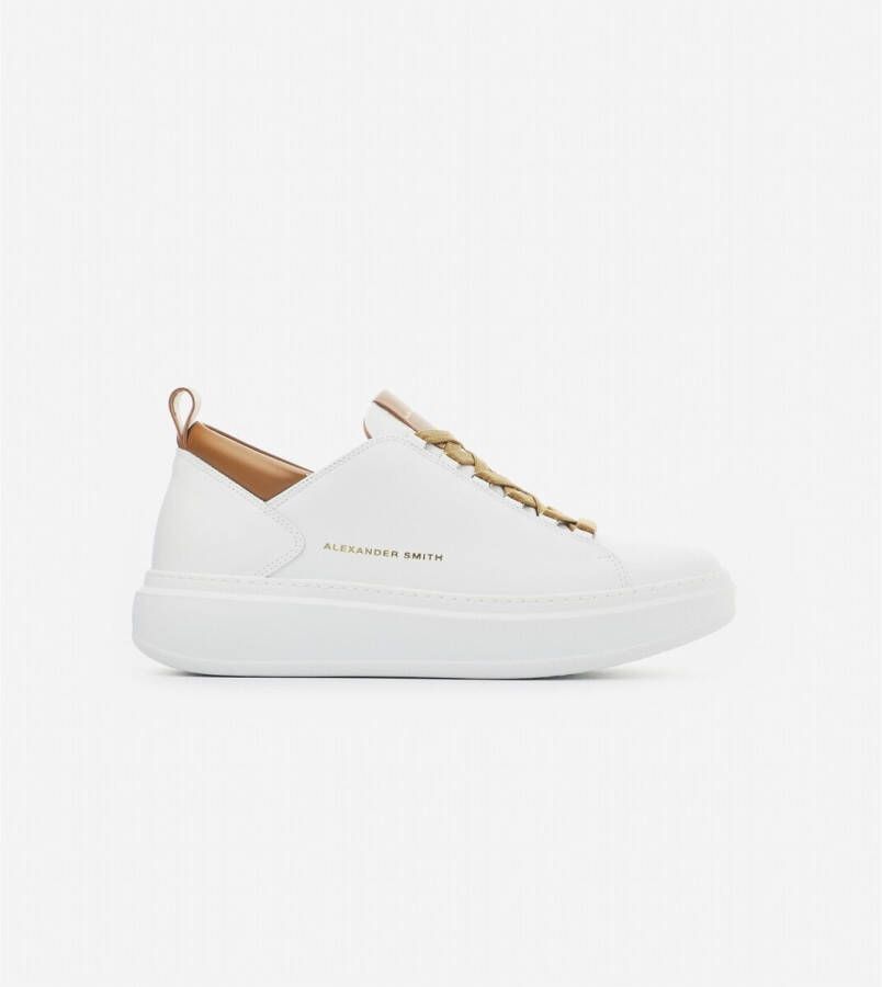 Alexander Smith Logo Sneakers met Rubberen Zool en Vetersluiting White Heren