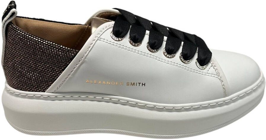 Alexander Smith Leren Sneaker met Logo Detail White Dames