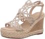 Alma en Pena Gevlochten sleehak sandaal met strass detail Beige Dames - Thumbnail 2