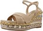 Alma en Pena Rhinestone Sleehak Sandaal met Vlecht Detail Beige Dames - Thumbnail 2