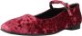 Alpe Casual Velvet Ballet Flats Burgundy Red Dames - Thumbnail 5