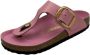 Birkenstock Roze Leren Open-Teen Flip Flops Pink Dames - Thumbnail 2