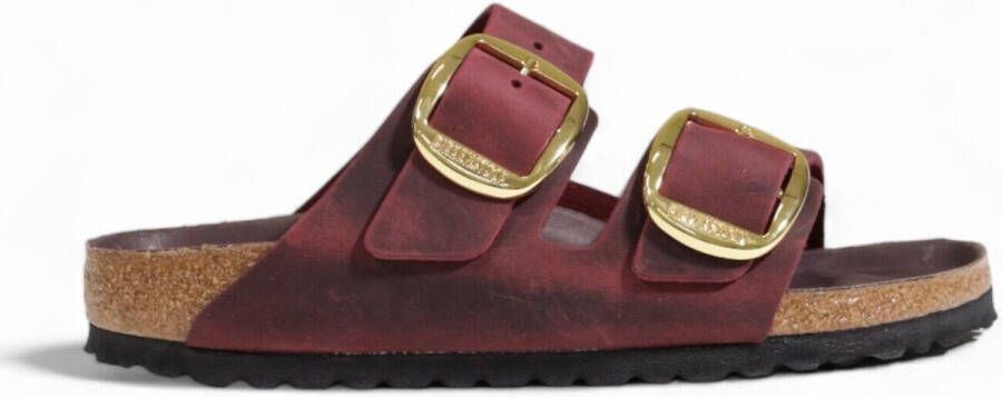 Birkenstock Pantoffels Arizona Leren Sandalen Bordeaux