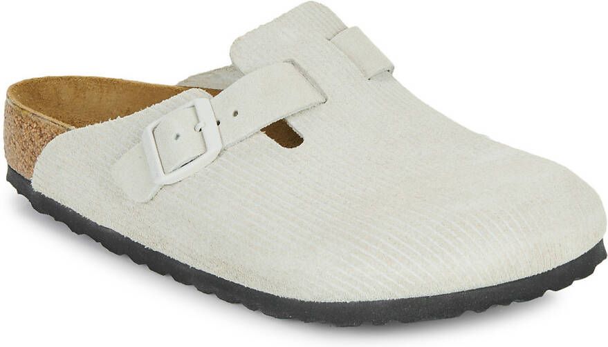 Birkenstock Klompen Boston LEVE Corduroy Antique White