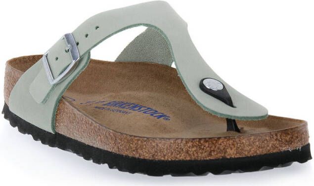 Birkenstock Slippers GIZEH MATCHA NOUBUCK CALZ N