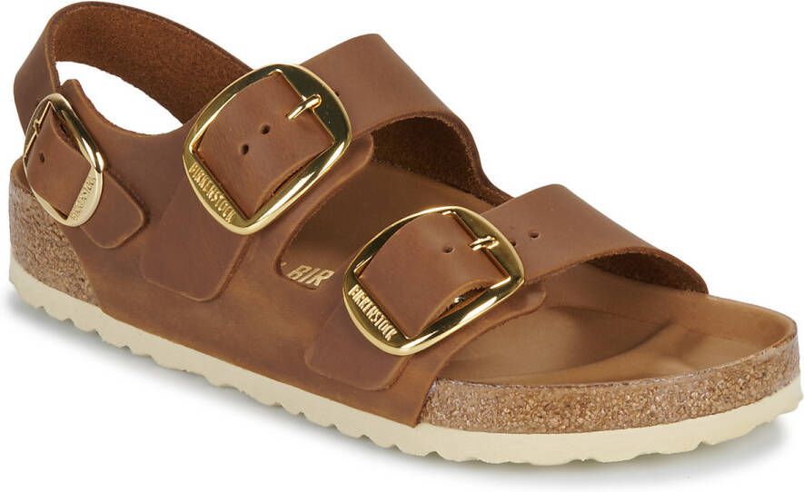 Birkenstock Slippers Milano Big Buckle LEOI Cognac HEX