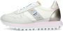 Blauer Sportieve Beige Vetersneakers met Contrastdetails Beige Dames - Thumbnail 3