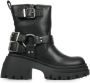 Buffalo Bikerboots BRAVR BIKER LO biker enkellaars plateaustiefelette blokhak met decoratieve gespen - Thumbnail 1