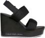 Calvin Klein Jeans Zwarte Sleehak Sandaal Webbing Vrouwen Black Dames - Thumbnail 3