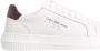 Calvin Klein Witte polyester sneakers met veters print contrastdetails logo White Heren - Thumbnail 2