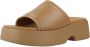 Camper Gedurfde Leren Plateau Sandalen Brown Dames - Thumbnail 3