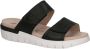 Caprice Zwarte Casual Open Platte Sandalen Black Dames - Thumbnail 3