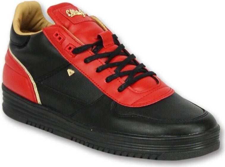 Cash Money Mannen Schoenen Sneakers Luxury Black Red- CMS72 Rood Maten: