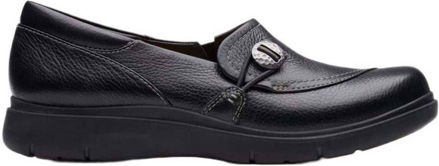 Clarks Zwarte leren instaploafers voor dames