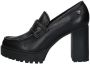 Cult Zwarte Leren Loafers met Contrasterend Detail Black Dames - Thumbnail 2