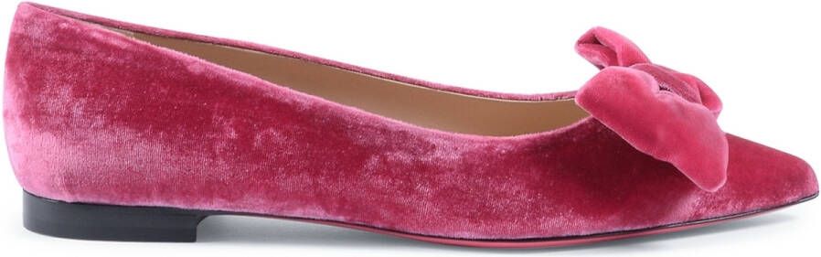 Dee Ocleppo Ballerina's Fuxia fluwelen ballerina met strik