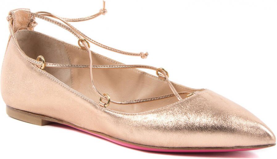 Dee Ocleppo Ballerina's Suede sandaal met gekruiste bandjes