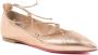 Dee Ocleppo Ballerina's Rose Gouden Lederen Ballerina Flats LaceUp Stijl - Thumbnail 3