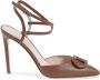 Dee Ocleppo Zwarte Leren Veters Stiletto Pump Brown Dames - Thumbnail 2