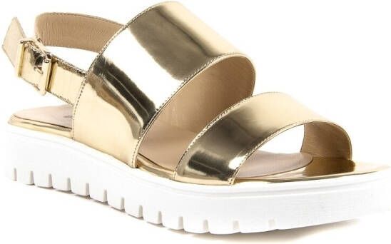 Dee Ocleppo Sandalen Metallic leren sandalen met hak van 3 cm