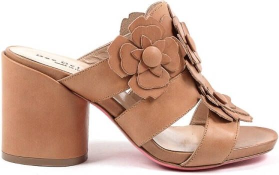 Dee Ocleppo Sandalen Tan leren sandalen met hoge hakken