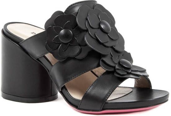 Dee Ocleppo Sandalen Zwarte leren sandalen met hak van 8 cm