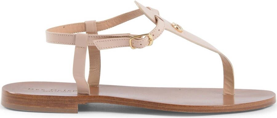 Dee Ocleppo Teenslippers Nude leren sandalen