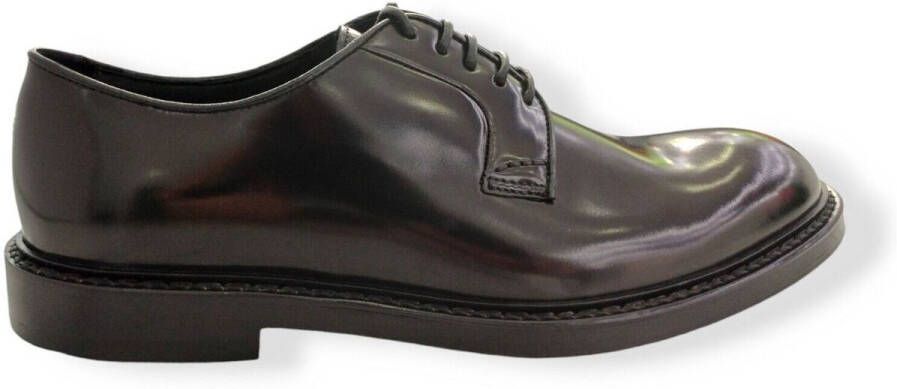 Doucal's Zwarte Leren Veterschoenen Black Heren