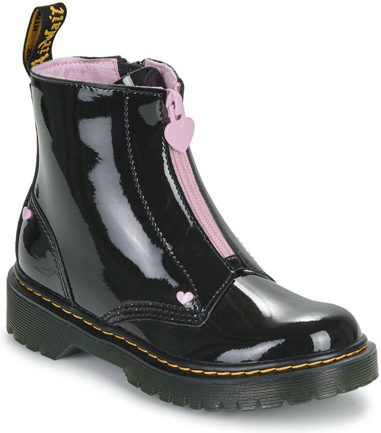 Dr. Martens Laarzen Bex Heart Zip Boot J Black Patent Lamper