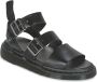 Dr. Martens Zwarte Leren Platte Sandalen Gryphon Brando Black - Thumbnail 2