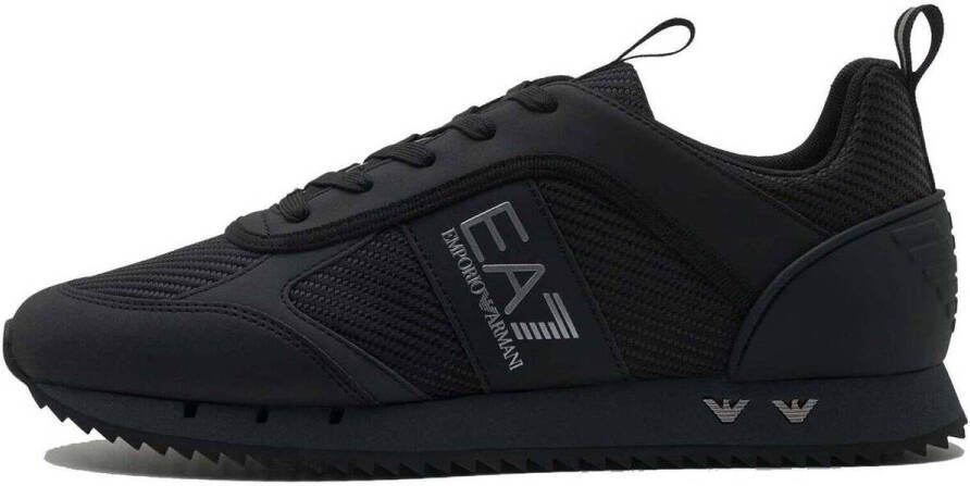 Ea7 Emporio Armani Sneakers Woven Runner Trainers Triple Black Silver