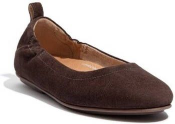 FitFlop Ballerina's ALLEGRO SUEDE BALLERINAS CHOCOLATE BROWN