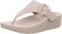 FitFlop Lulu Covered-Buckle Raw-Edge Leather Toe-Thongs BEIGE - Thumbnail 3