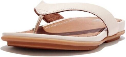 FitFlop Teenslippers GRACIE LEATHER FLIP-FLOPS Stone Beige DROP 11